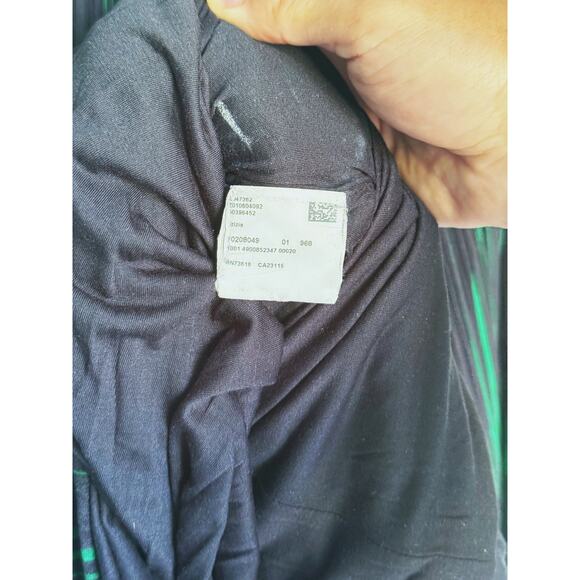 BOSS Etizia Green Stripe Pleated Midi Dress Size 8 Event Witchy Cocktail Career - Picture 8 of 8